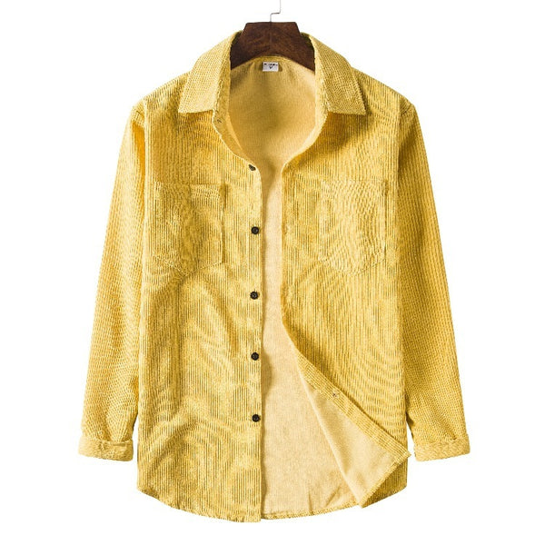 Autumn New Men's Solid-color Corduroy Long Sleeves